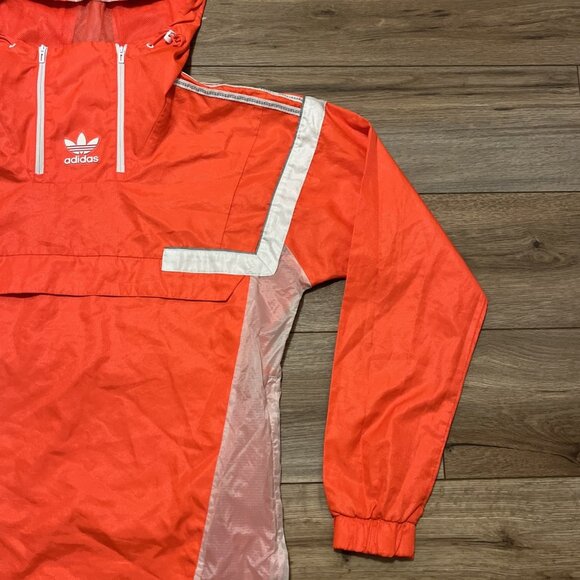 Men's adidas BR8 OTH Anorak Hooded Windbreaker Jacket SMALL Solred Lightweight - Picture 4 of 9